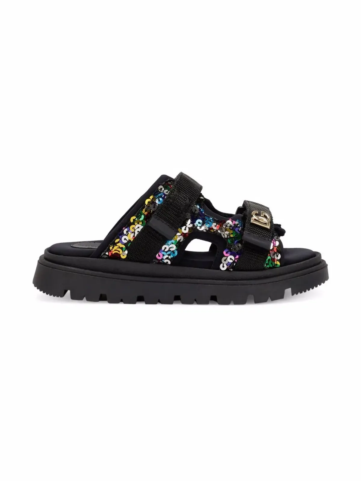 Dolce & Gabbana Kids スパンコール付きタッチストラップサンダル - 画像2