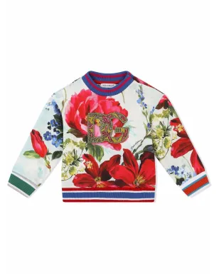 Dolce & Gabbana Kids 花柄プリント アップリケロゴ入り スウェットシャツ - サムネイル1