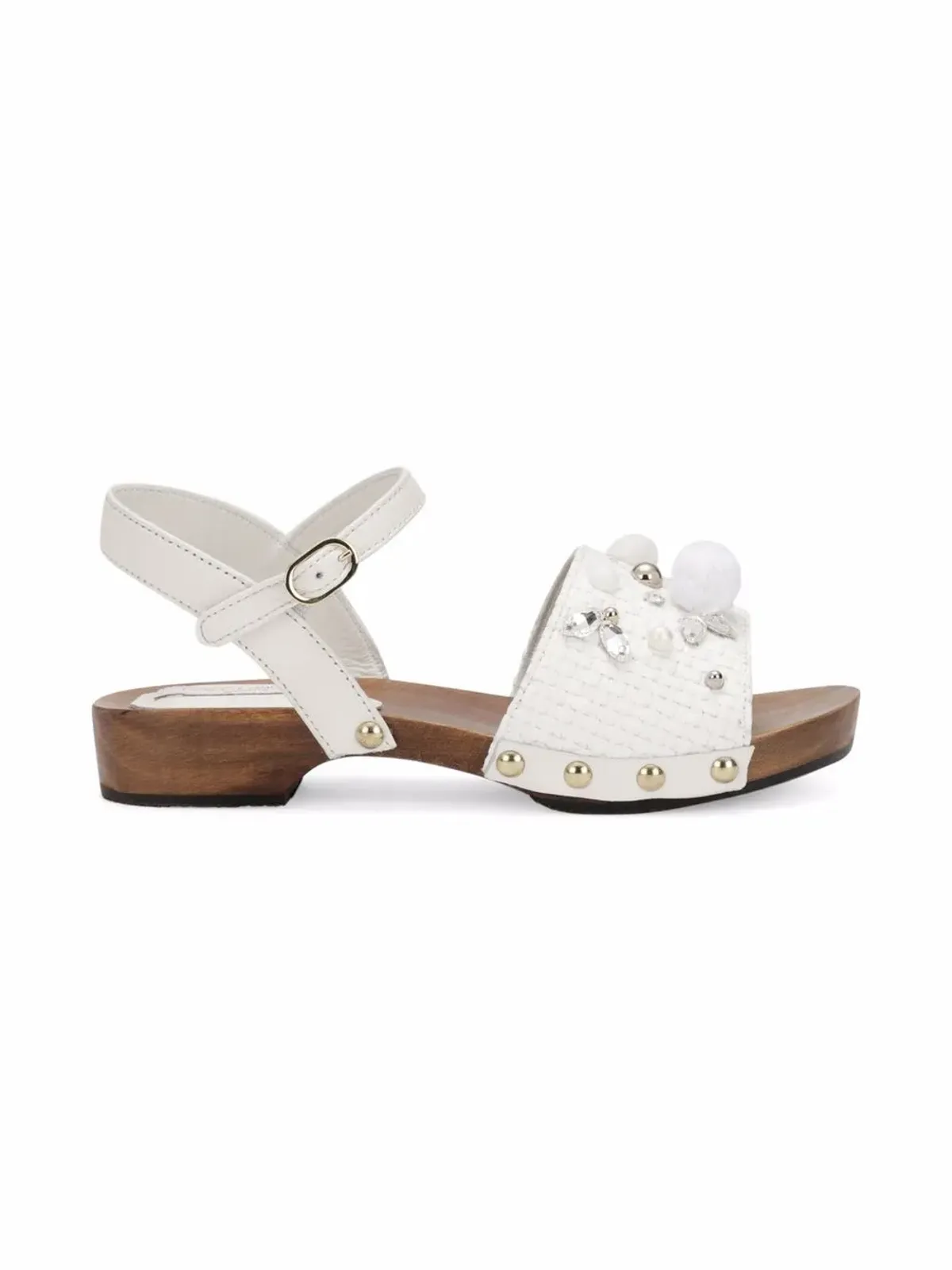 Dolce & Gabbana Kids embellished leather sandals - White - 画像2