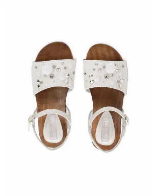 Dolce & Gabbana Kids embellished leather sandals - White - サムネイル4