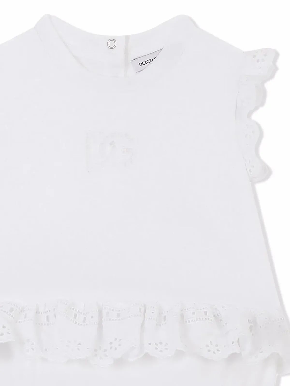 Dolce & Gabbana Kids ブロderie-anglaise ポプリン ロンパー - 画像3