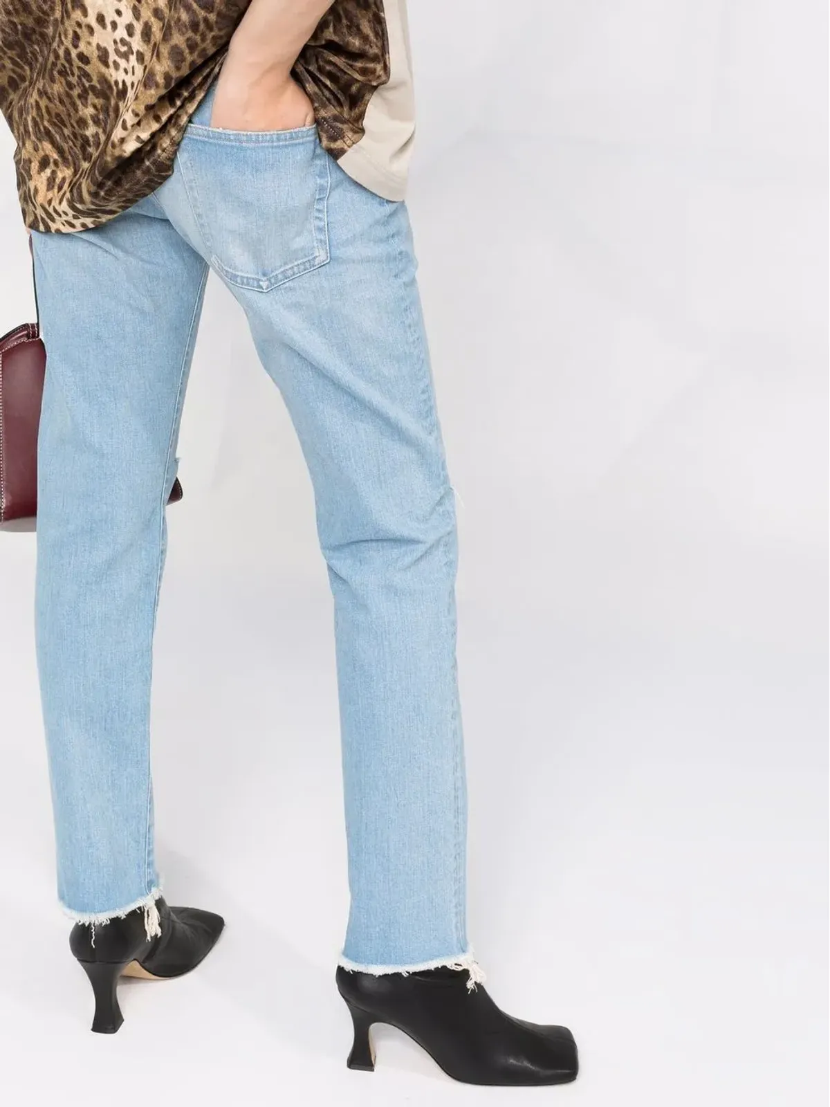 Junya Watanabe ディストレスド・スキニー・ジーンズ - 画像3