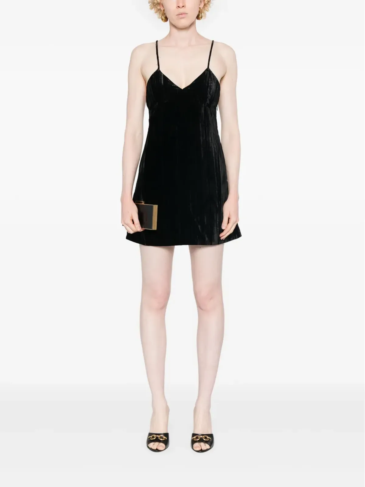 Saint Laurent ベルベットミニドレス - 画像2