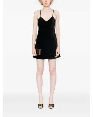 Saint Laurent ベルベットミニドレス - サムネイル2