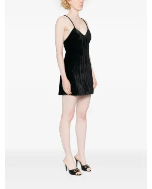 Saint Laurent ベルベットミニドレス - サムネイル3