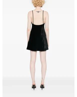 Saint Laurent ベルベットミニドレス - サムネイル4