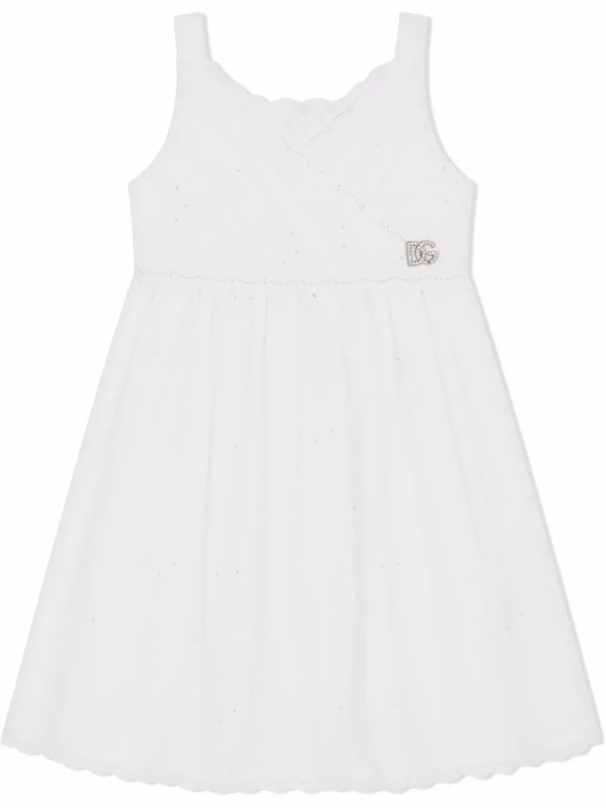 Dolce & Gabbana Kids ブロderie-anglaise ポプリン ドレス - 画像1