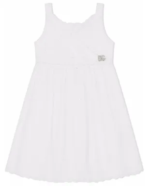 Dolce & Gabbana Kids ブロderie-anglaise ポプリン ドレス - サムネイル1