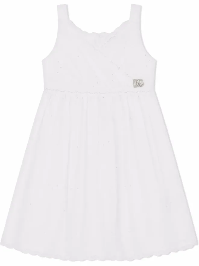 Dolce & Gabbana Kids Dolce & Gabbana Kids ブロderie-anglaise ポプリン ドレスの商品画像
