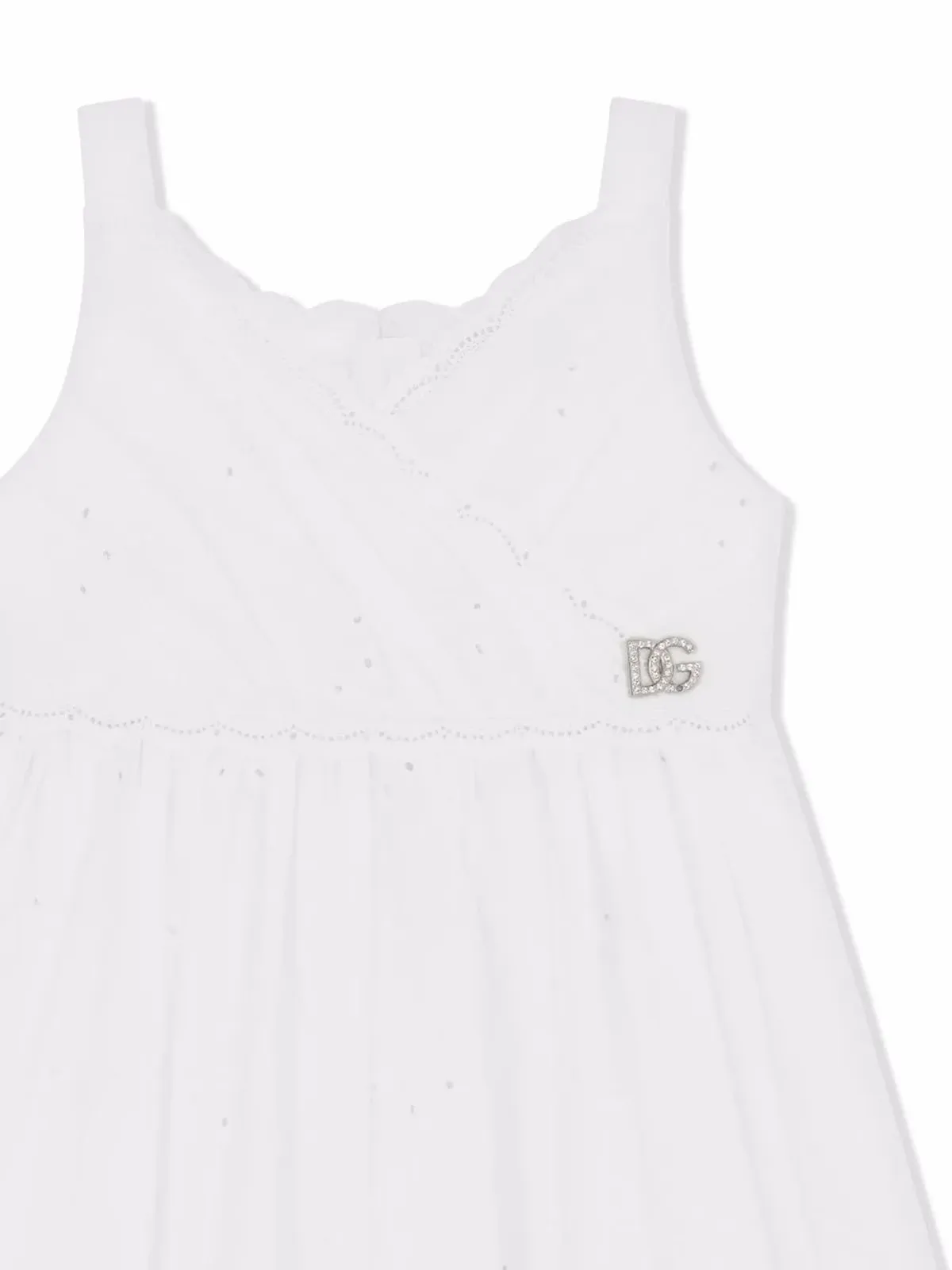 Dolce & Gabbana Kids ブロderie-anglaise ポプリン ドレス - 画像3