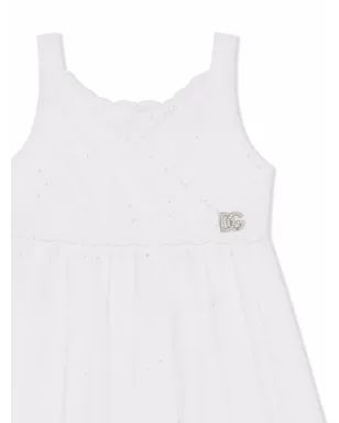 Dolce & Gabbana Kids ブロderie-anglaise ポプリン ドレス - サムネイル3
