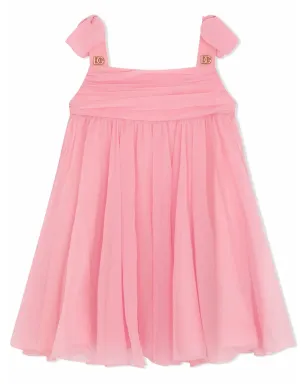 Dolce & Gabbana Kids ピンクのシフォンシルクドレス - サムネイル1