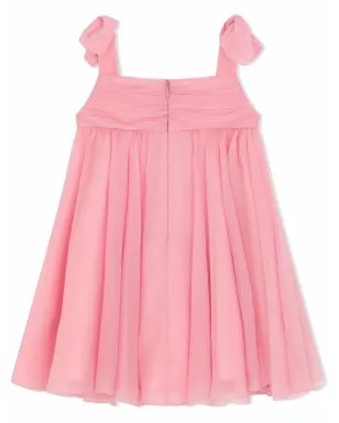 Dolce & Gabbana Kids ピンクのシフォンシルクドレス - サムネイル2