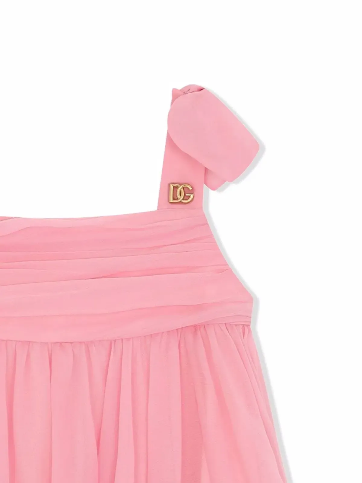 Dolce & Gabbana Kids ピンクのシフォンシルクドレス - 画像3
