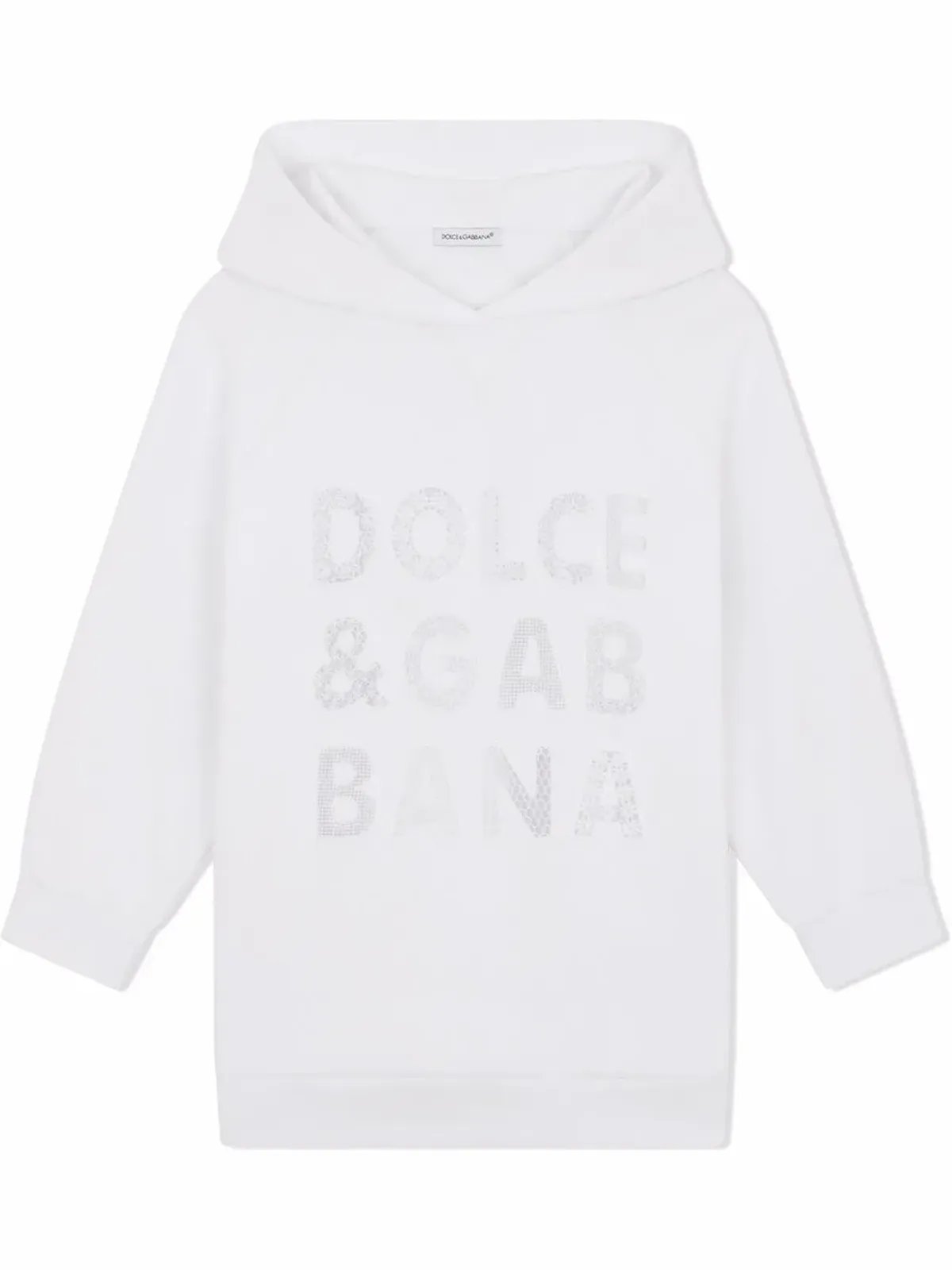 Dolce & Gabbana Kids オープンワークロゴ フーディードレス - 画像1