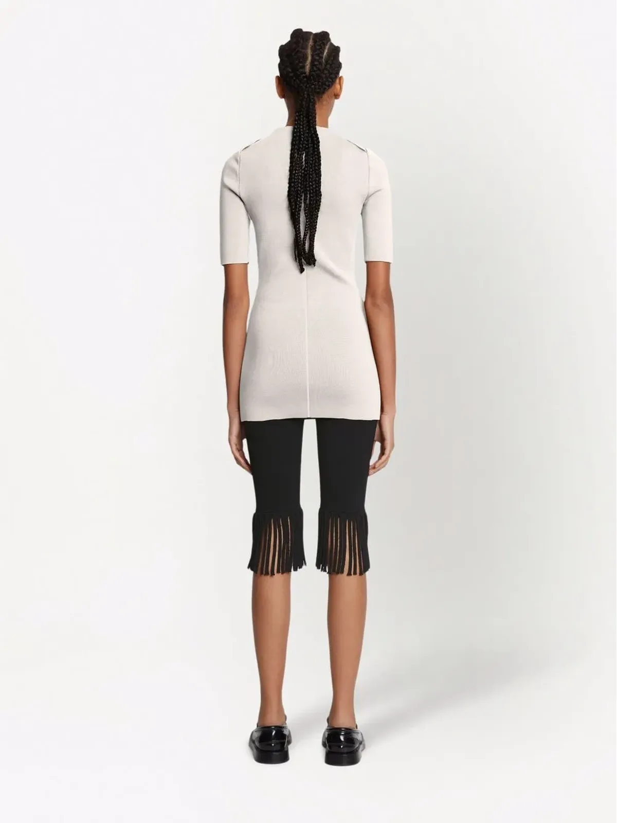 Proenza Schouler テクスチャード・フリンジド・バイカーショーツ - 画像3