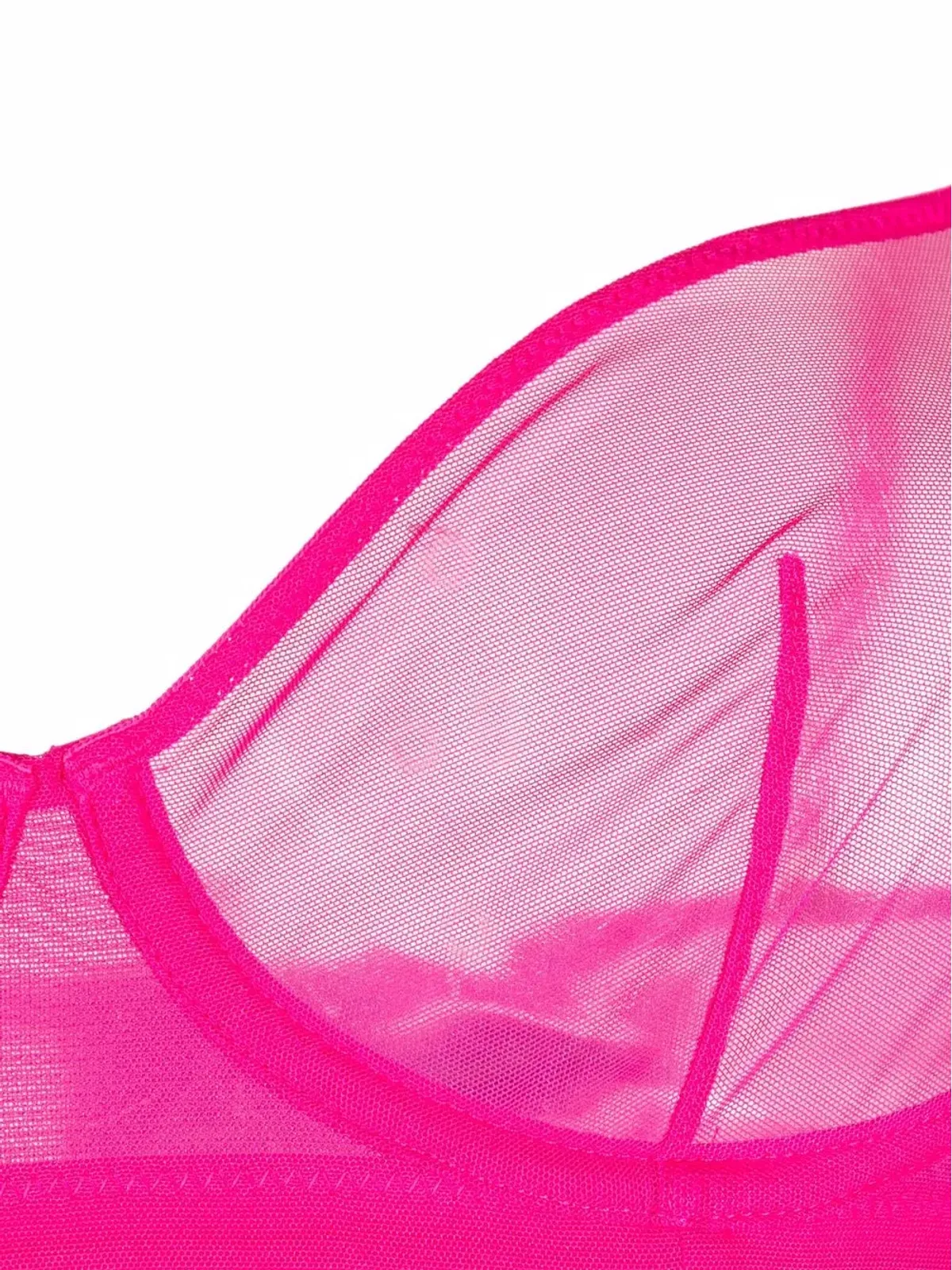 Maison Close Corps à Corps Neon sheer balconette bra - Pink - 画像3