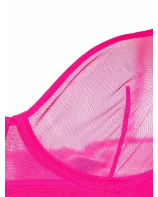 Maison Close Corps à Corps Neon sheer balconette bra - Pink - サムネイル3