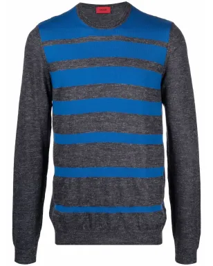 BOSS striped-knit jumper - Grey - サムネイル1