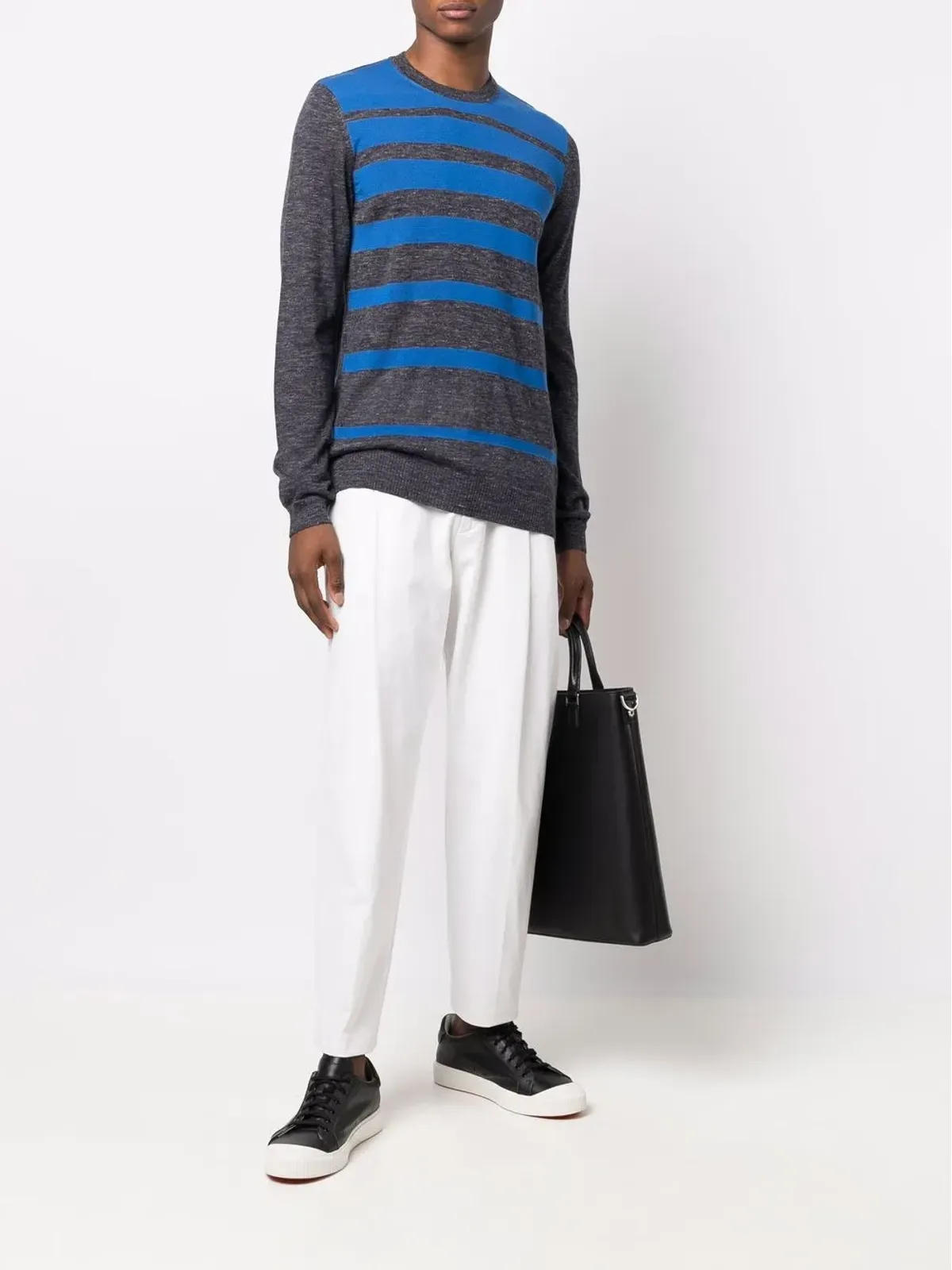 BOSS striped-knit jumper - Grey - 画像2