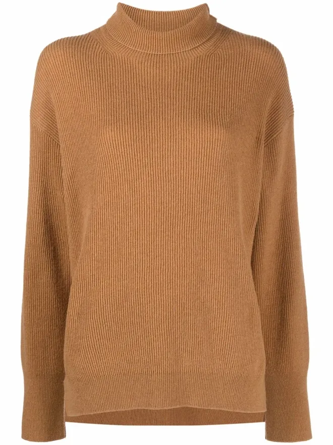 Nanushka Nanushka roll-neck ribbed-knit jumper - Brownの商品画像