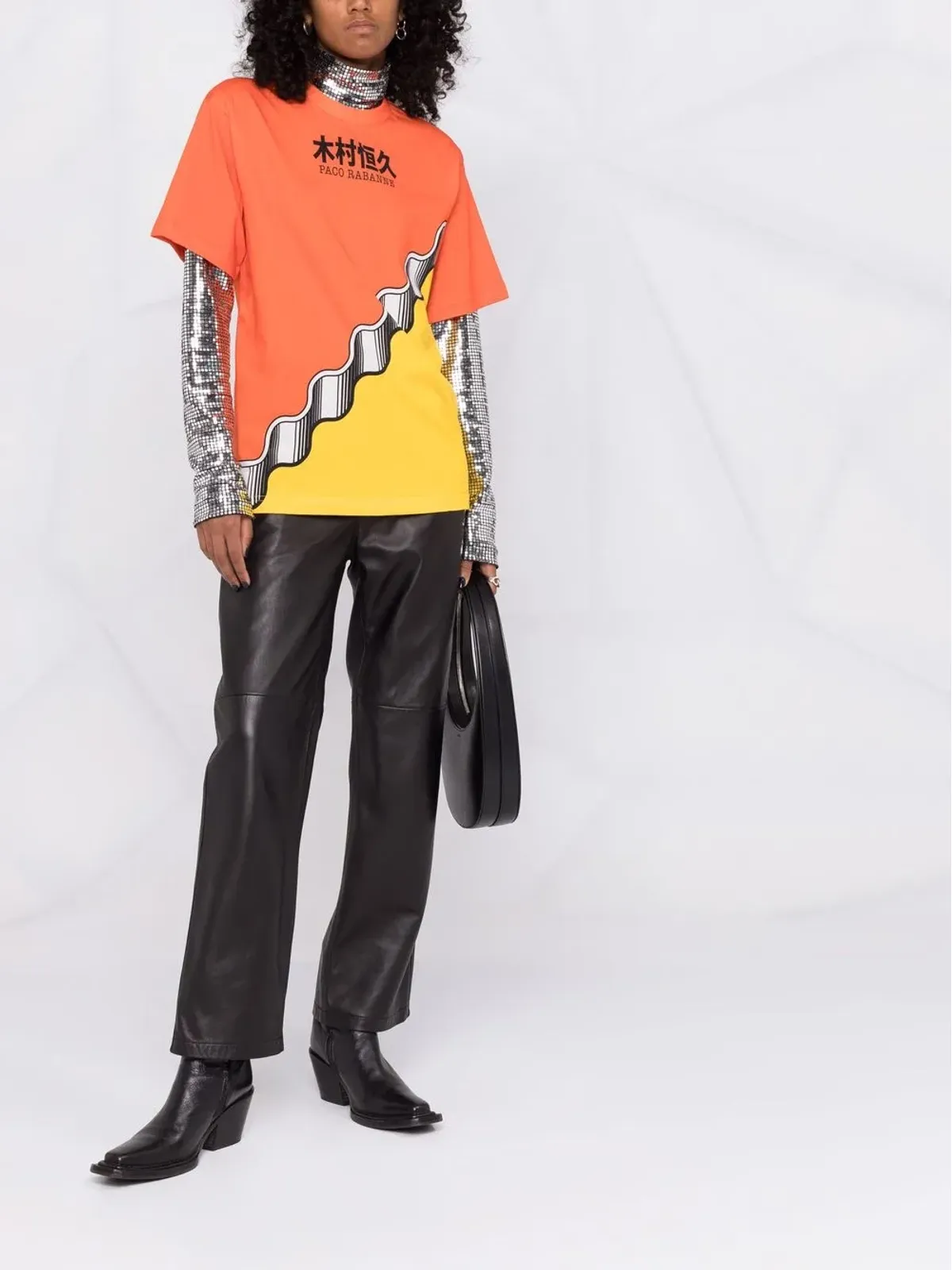 Rabanne x Kimura オーガニックコットン カラーブロック Tシャツ - 画像2