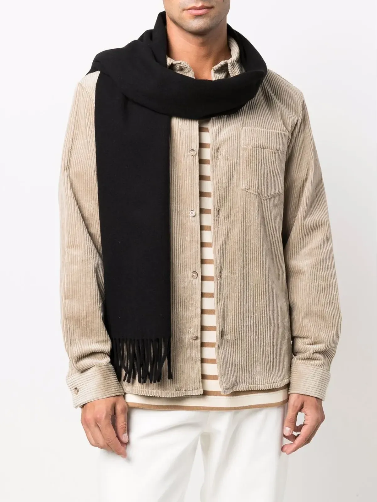 A.P.C. ロゴ刺繍ウールスカーフ - 画像2