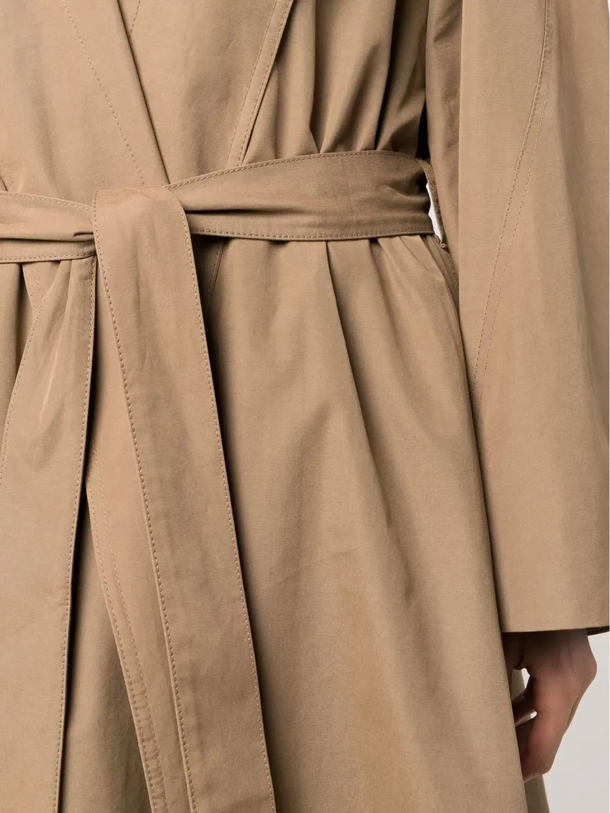 Low Classic ベルト付きノッチドラペル シングルブレストコート - 画像5