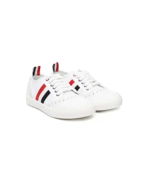Thom Browne Kids ストライプディテール ロートップ レザースニーカー - サムネイル1