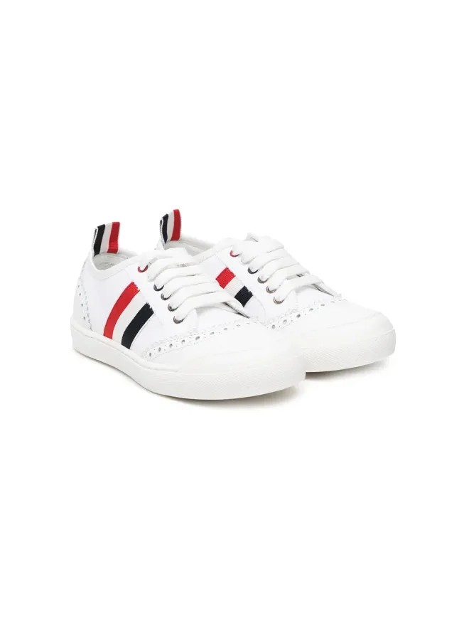 Thom Browne Kids Thom Browne Kids ストライプディテール ロートップ レザースニーカーの商品画像