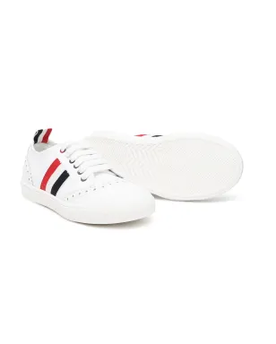 Thom Browne Kids ストライプディテール ロートップ レザースニーカー - サムネイル2