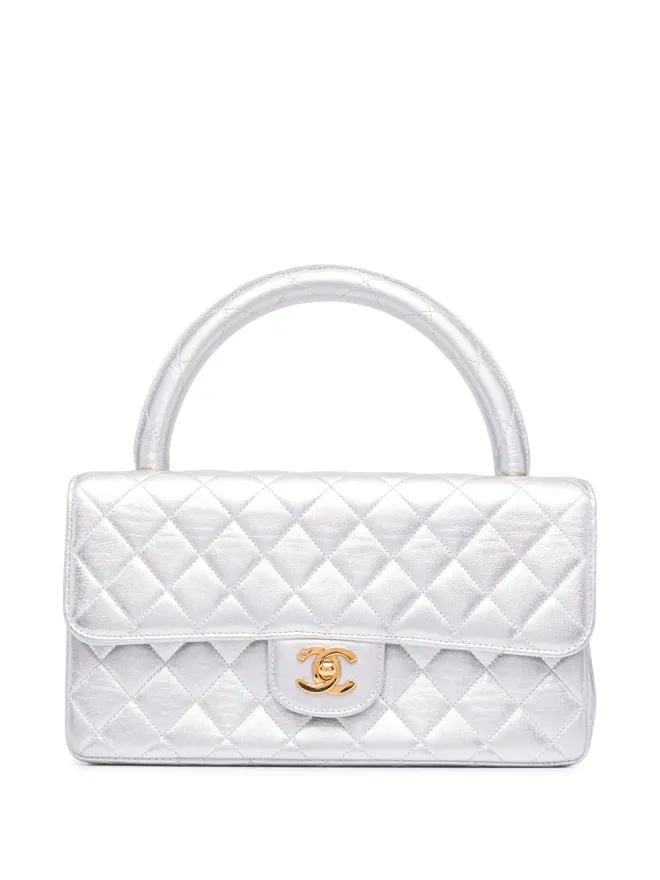CHANEL Pre-Owned CHANEL Pre-Owned ダイヤモンドキルティング 長方形型ハンドバッグ シルバーの商品画像