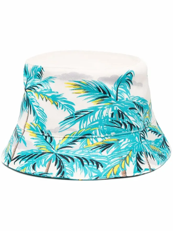 Palm Angels Palm Angels palm-print bucket hatの商品画像