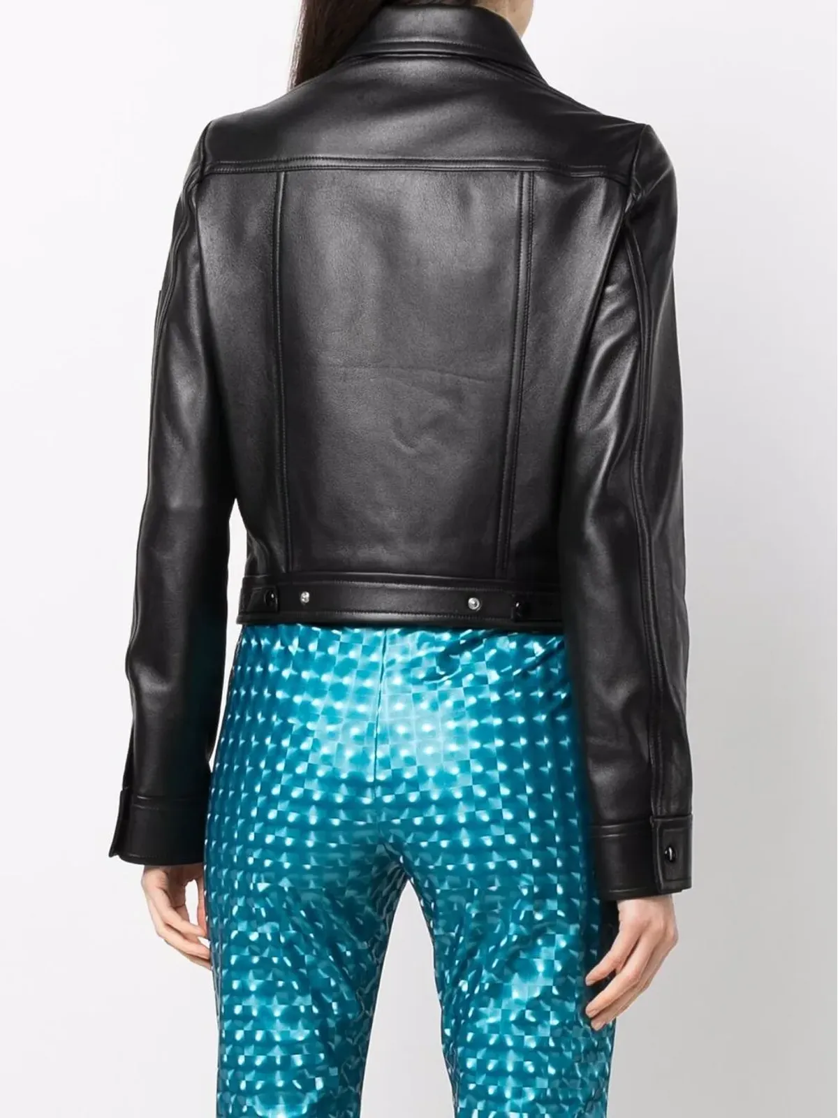 Courrèges クロップドラムスキンジャケット - ブラック - 画像4