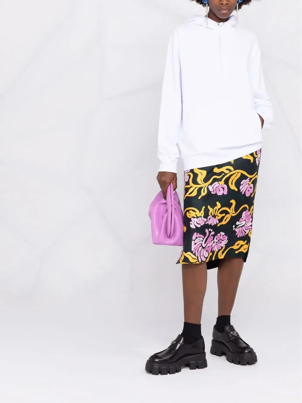 MSGM ロゴプリント コットン フーディー - 画像2