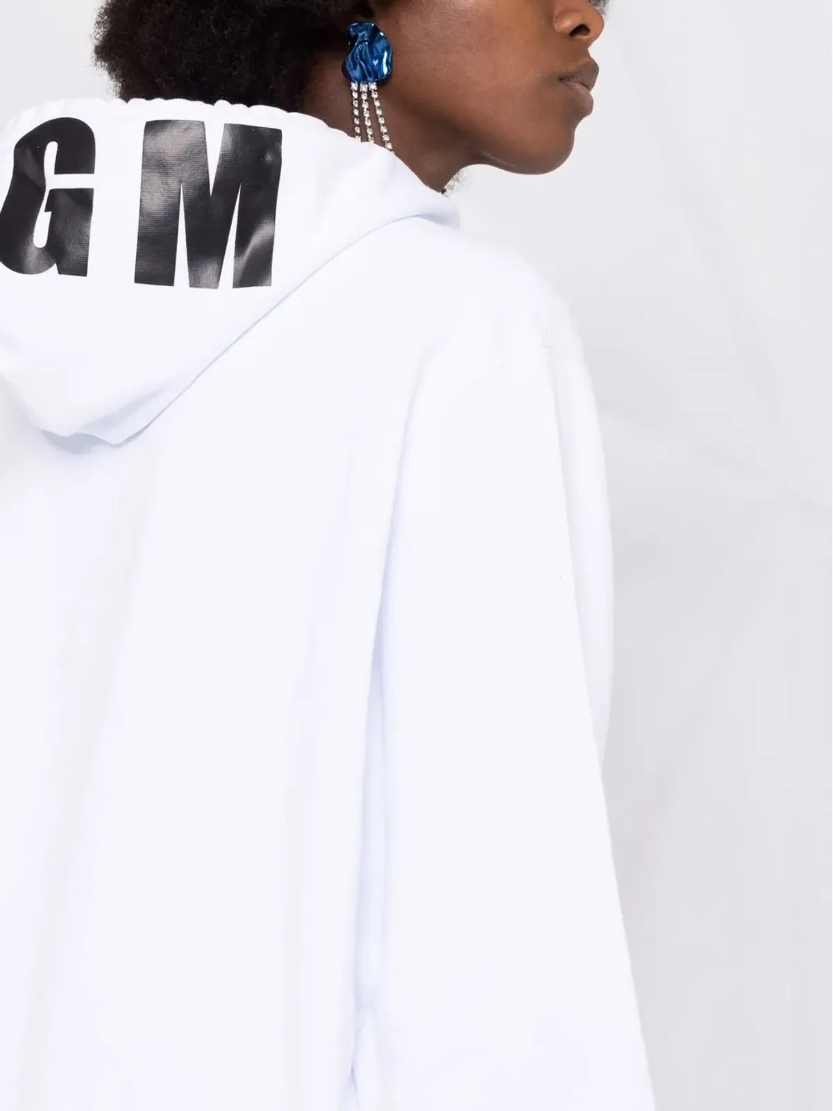 MSGM ロゴプリント コットン フーディー - 画像3