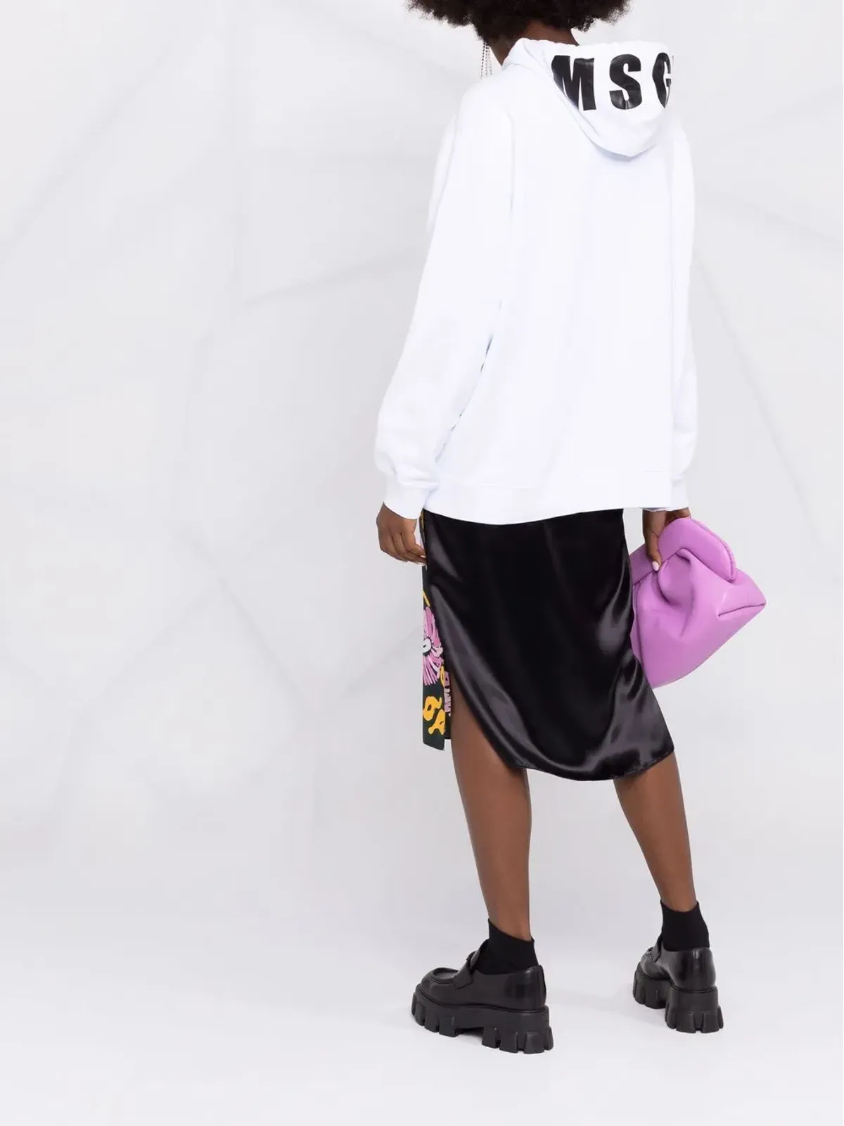 MSGM ロゴプリント コットン フーディー - 画像4