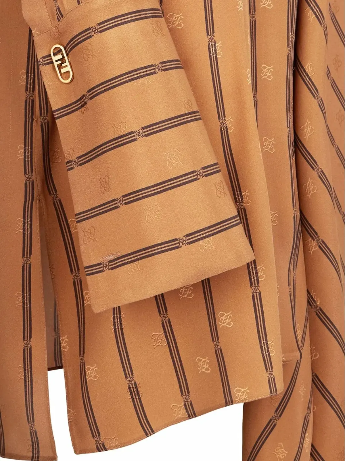 FENDI カールグラフィー ストライプ シルク ドレス - 画像3