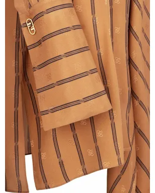 FENDI カールグラフィー ストライプ シルク ドレス - サムネイル3