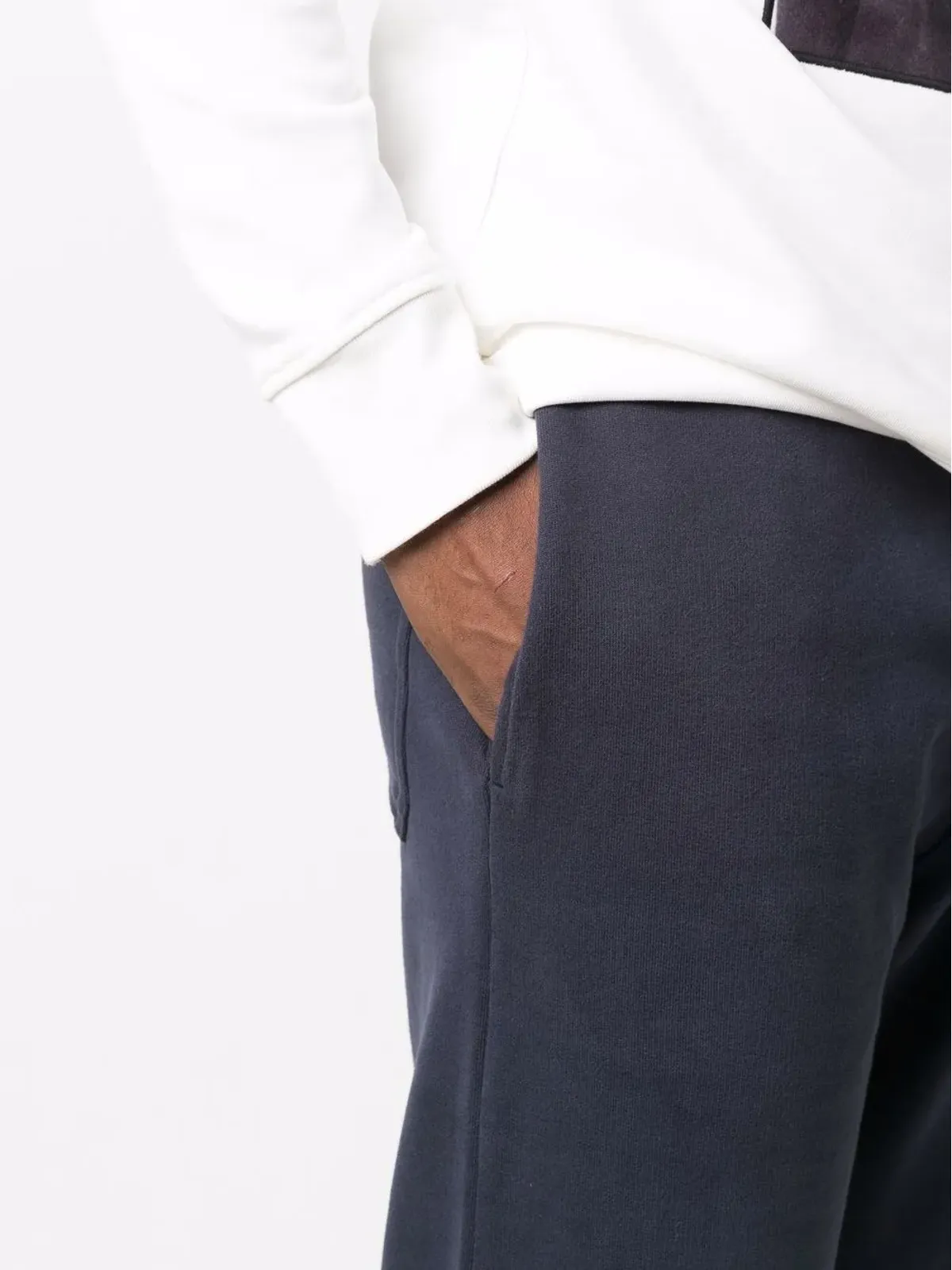 Sunspel ネイビーのエラスティックウェストパンツ - 画像5