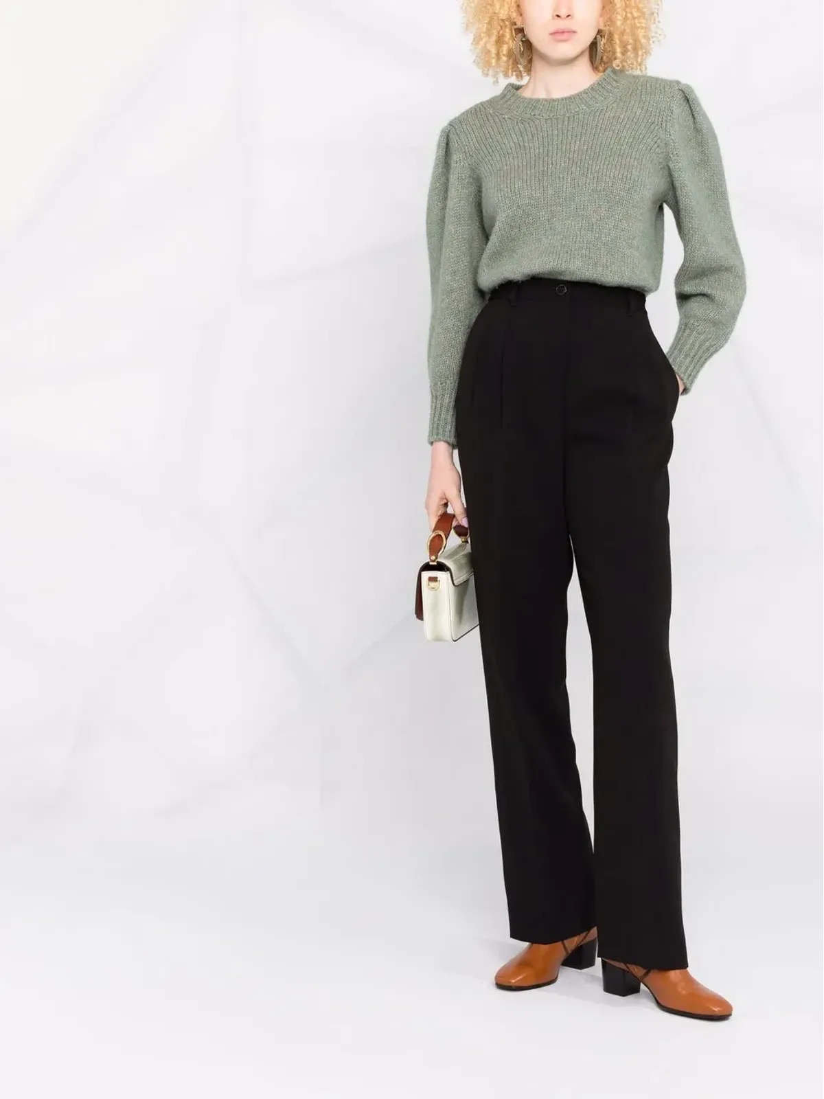 Tory Burch プリーツディテール 四ポケット テーラードパンツ - 画像2