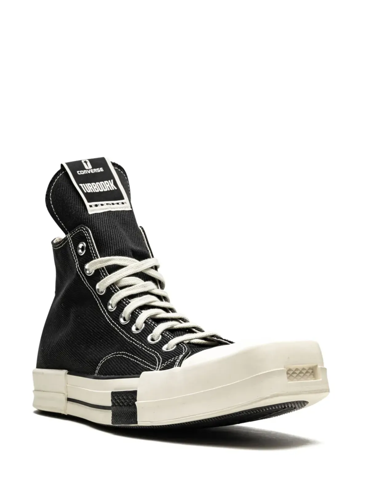 Converse x Rick Owens TURBODRK Chuck 70 ブラック/エグレット/ホワイト スニーカー - 画像2