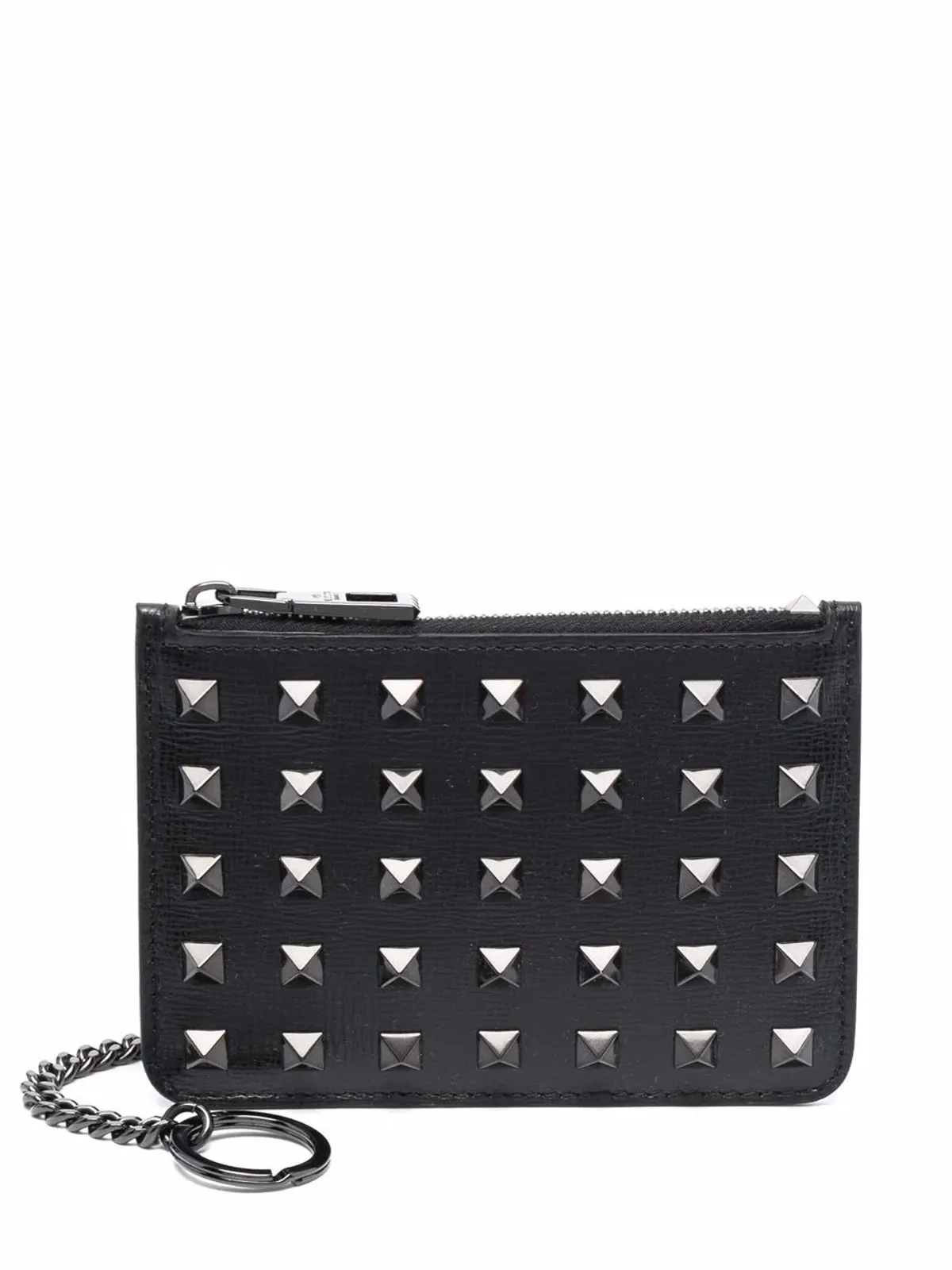 Valentino Garavani ロックスタッド装飾カードホルダー ブラック - 画像1