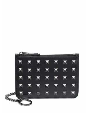 Valentino Garavani ロックスタッド装飾カードホルダー ブラック - サムネイル1