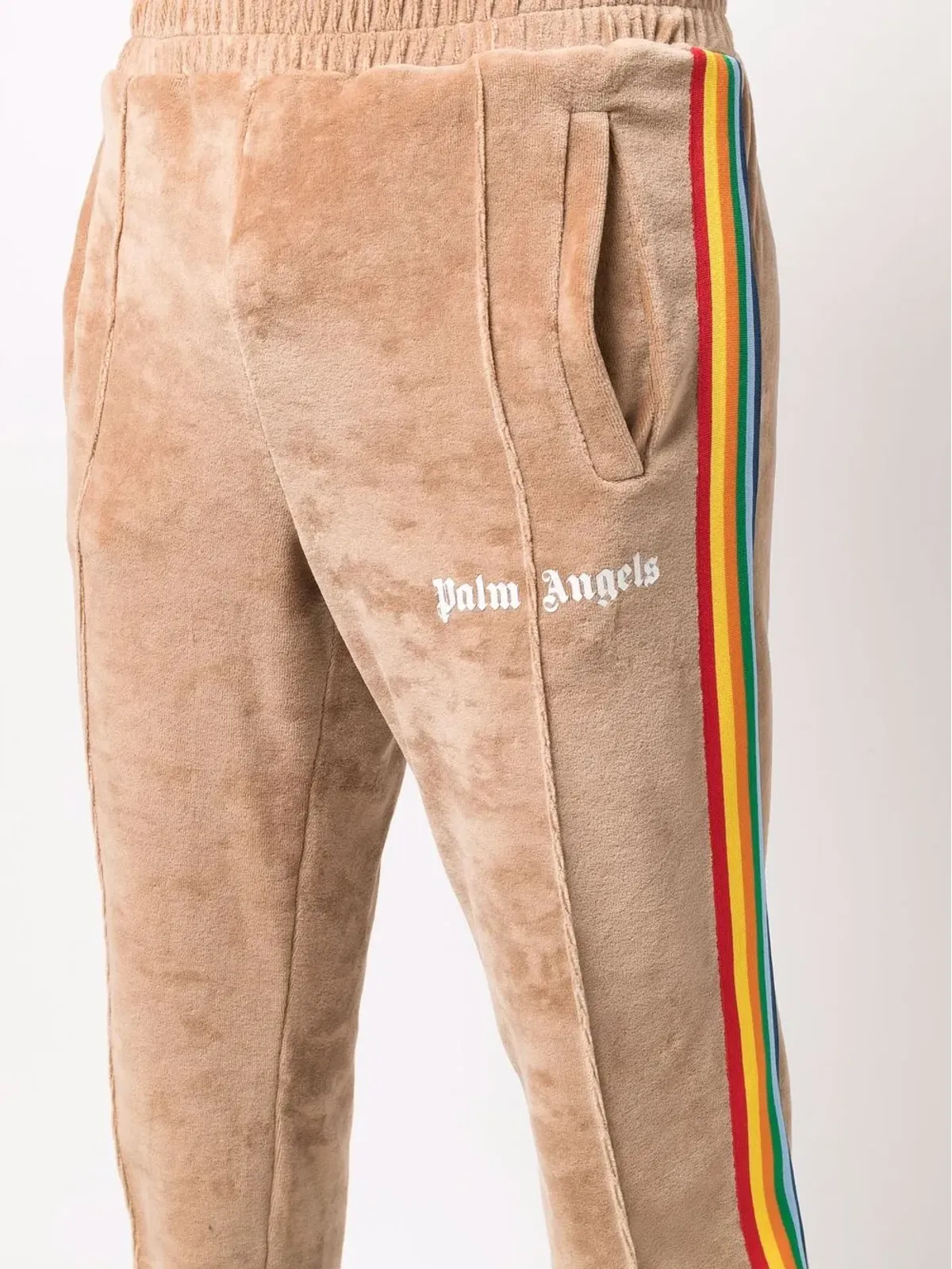 Palm Angels サイドストライプ刺繍ロゴ トラックパンツ ブラウン - 画像5