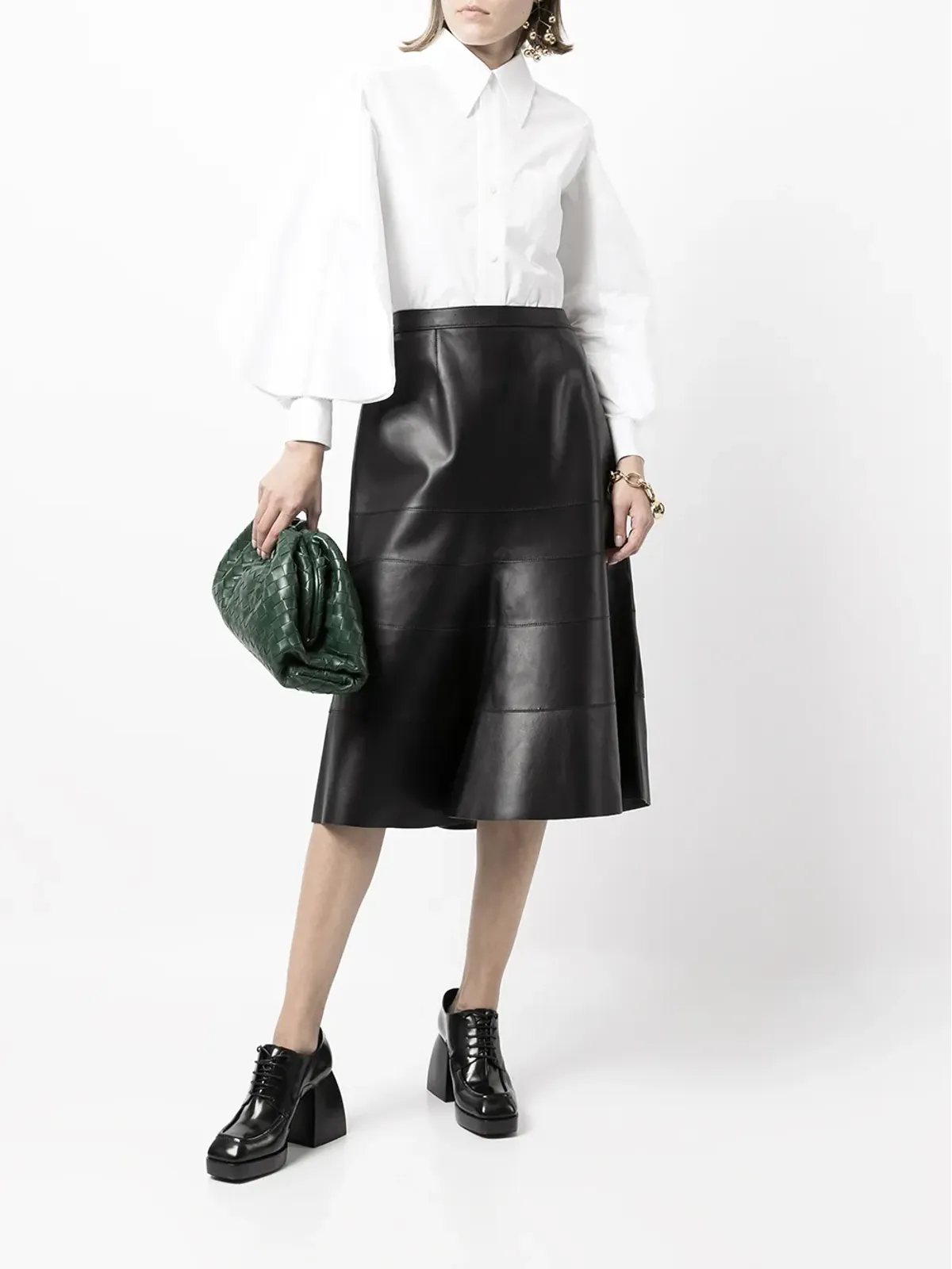 LOEWE ハイウエスト ミディスカート - 画像2