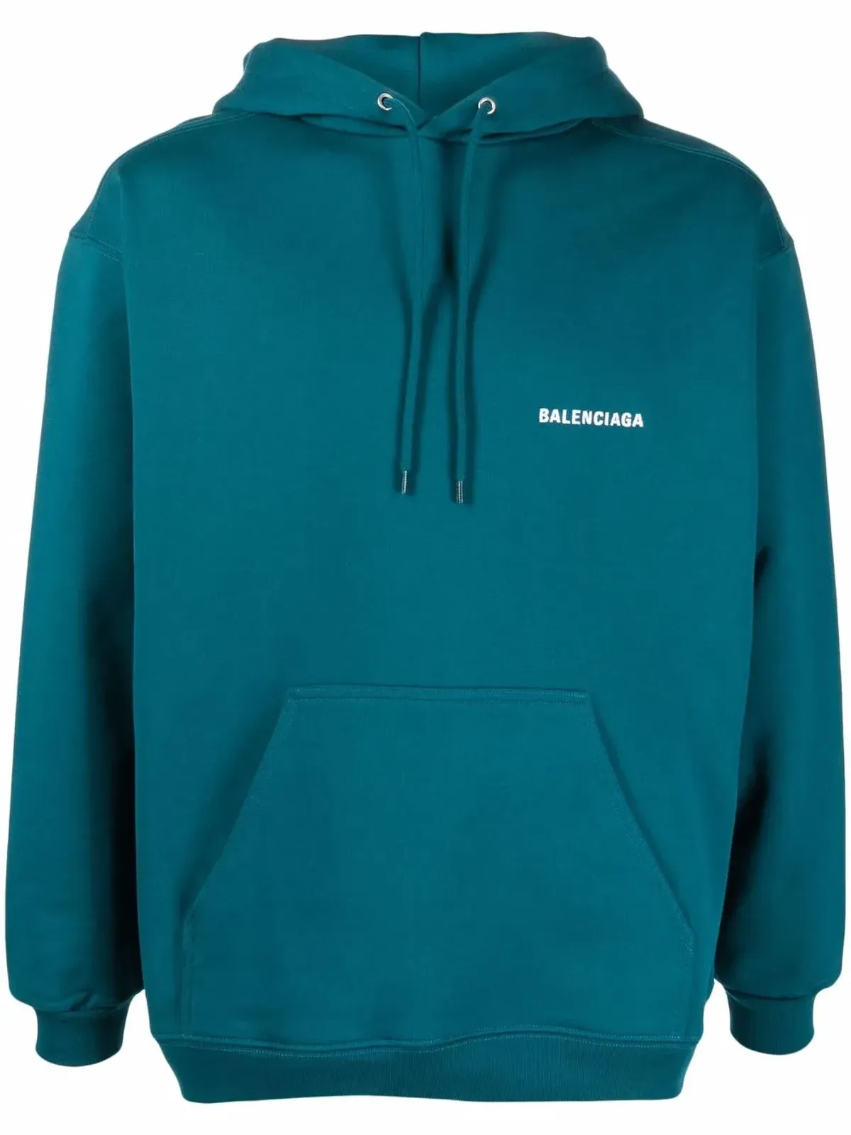 Balenciaga ロゴ刺繍フーディ ブルー - 画像1