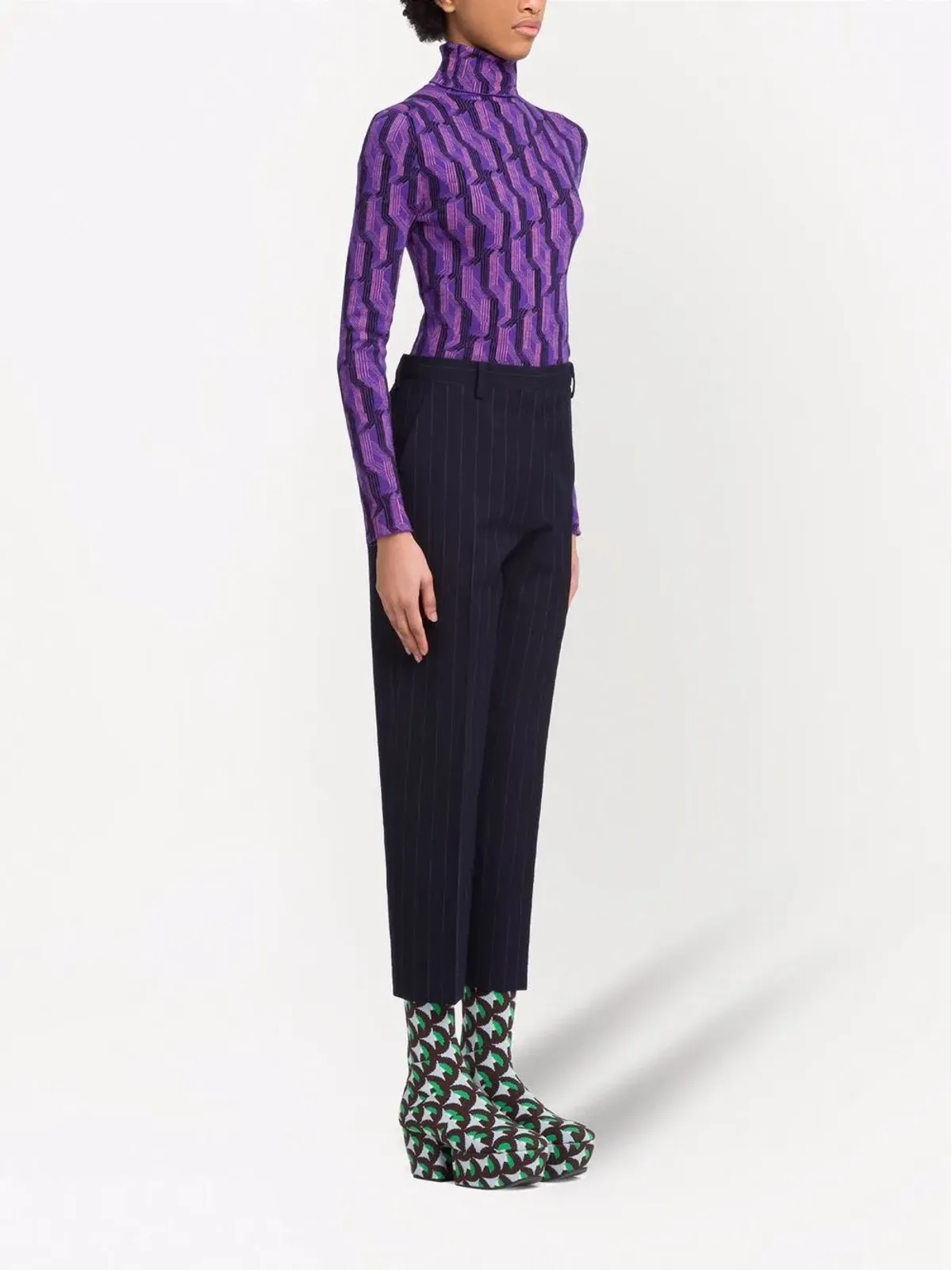 Prada ピンストライプ柄 テーラードパンツ - 画像3