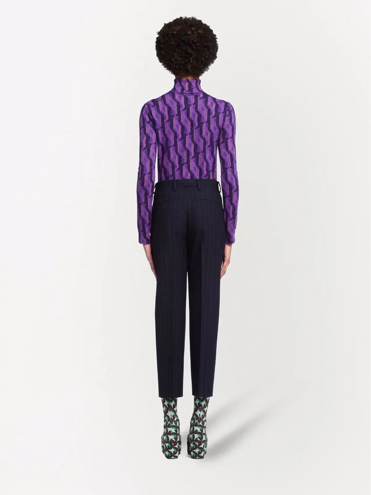 Prada ピンストライプ柄 テーラードパンツ - 画像4