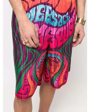 Versace ロゴプリント・プリーツショーツ - オレンジ - サムネイル5
